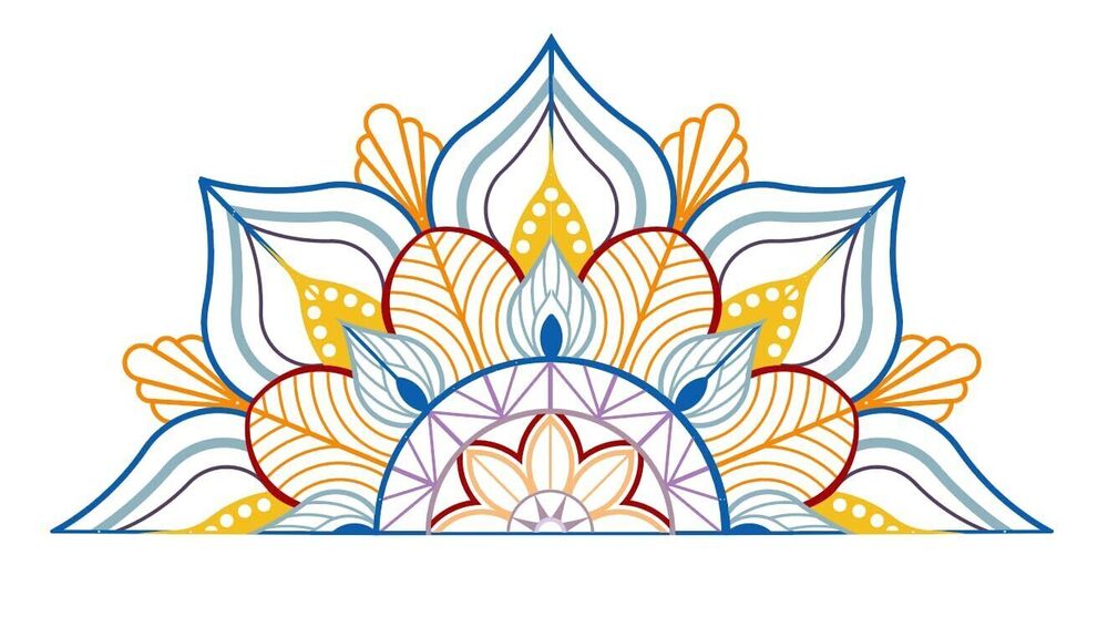 7744 Large Metal Mandala Wall Decor, Unique Lotus Flower Wall Art, Suitable